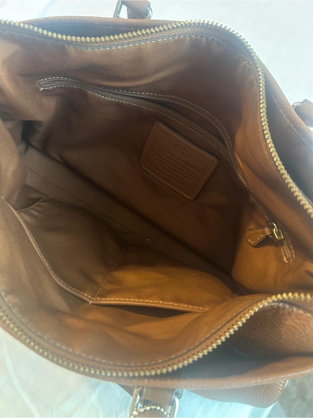 Coach Brown Pebbled Leather Shoulder Bag - Picture 4 of 5